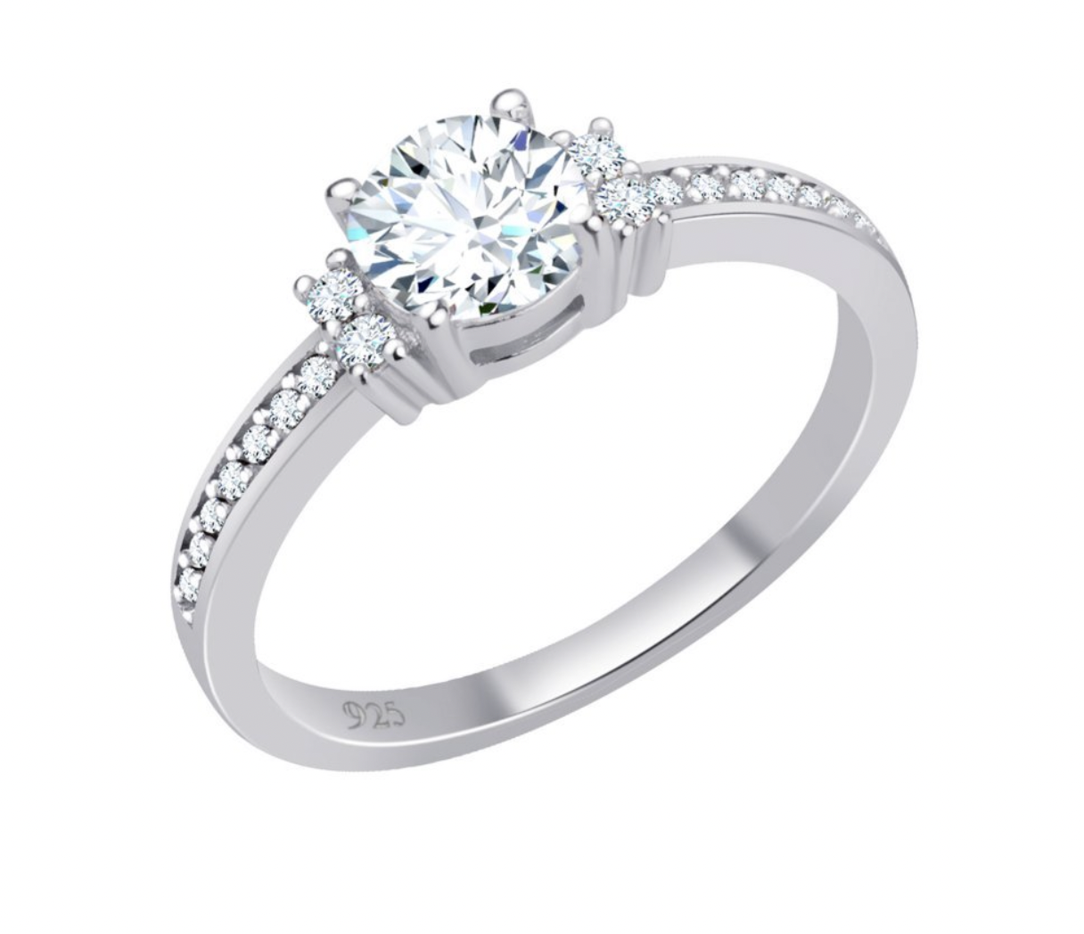 Strieborný prsteň SHINY LUXE so zirkónmi Y0043